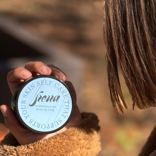 woman holding Marshmallow Body Butter – Deep Moisture for Dry & Sensitive Skin