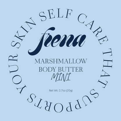 Mini marshmallow body butter label