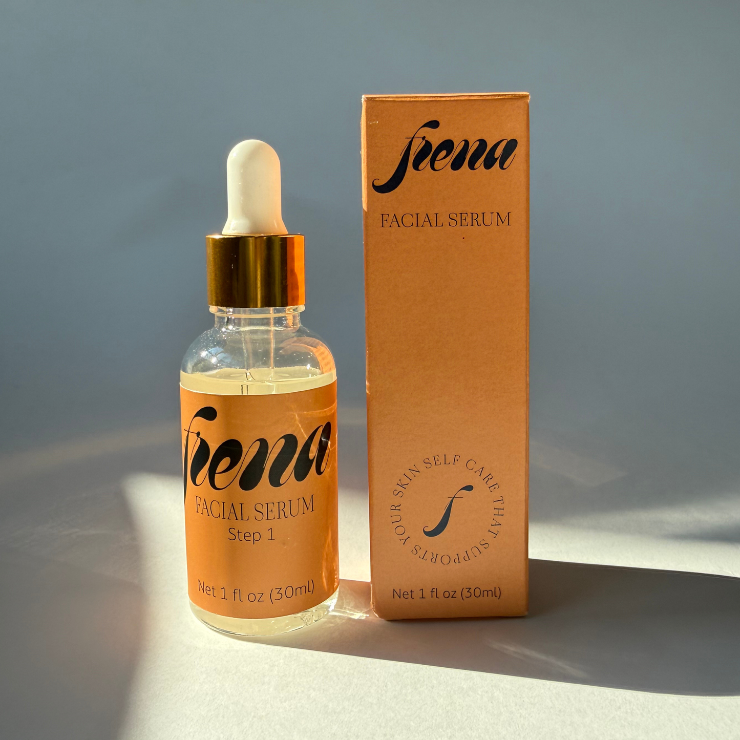 Frena facial serum in light with shadows